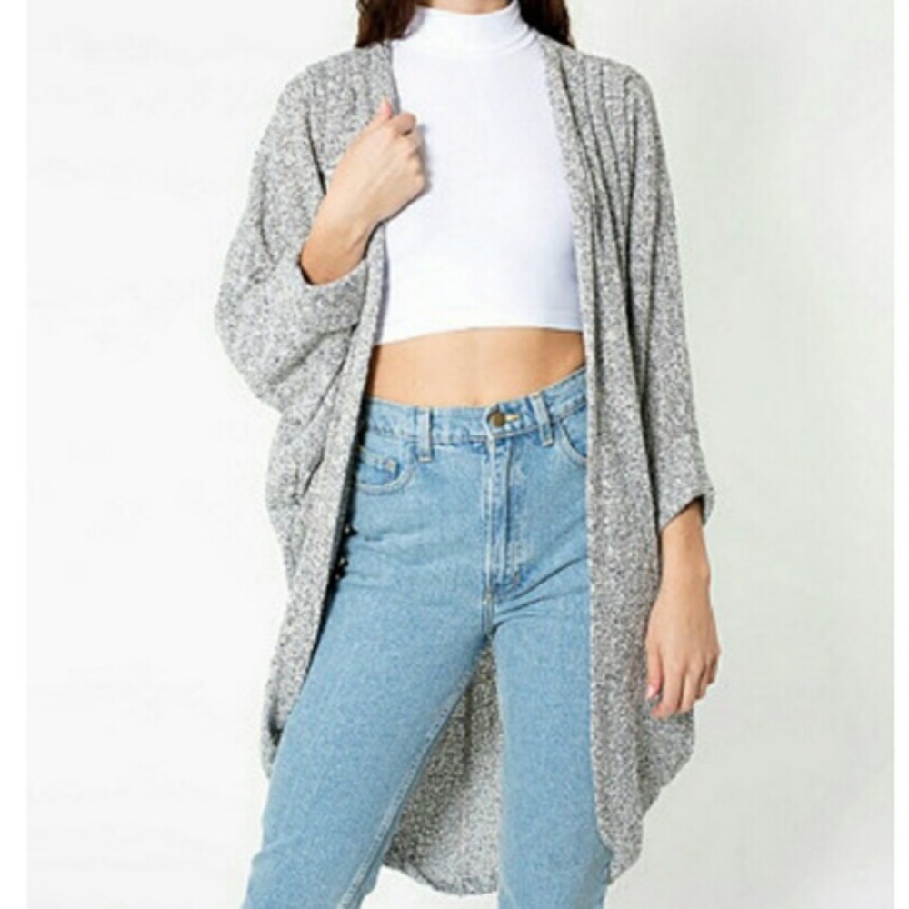 American Apparel Boucle Shawl Open Front Cardigan